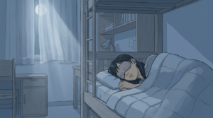 快適に眠る様子